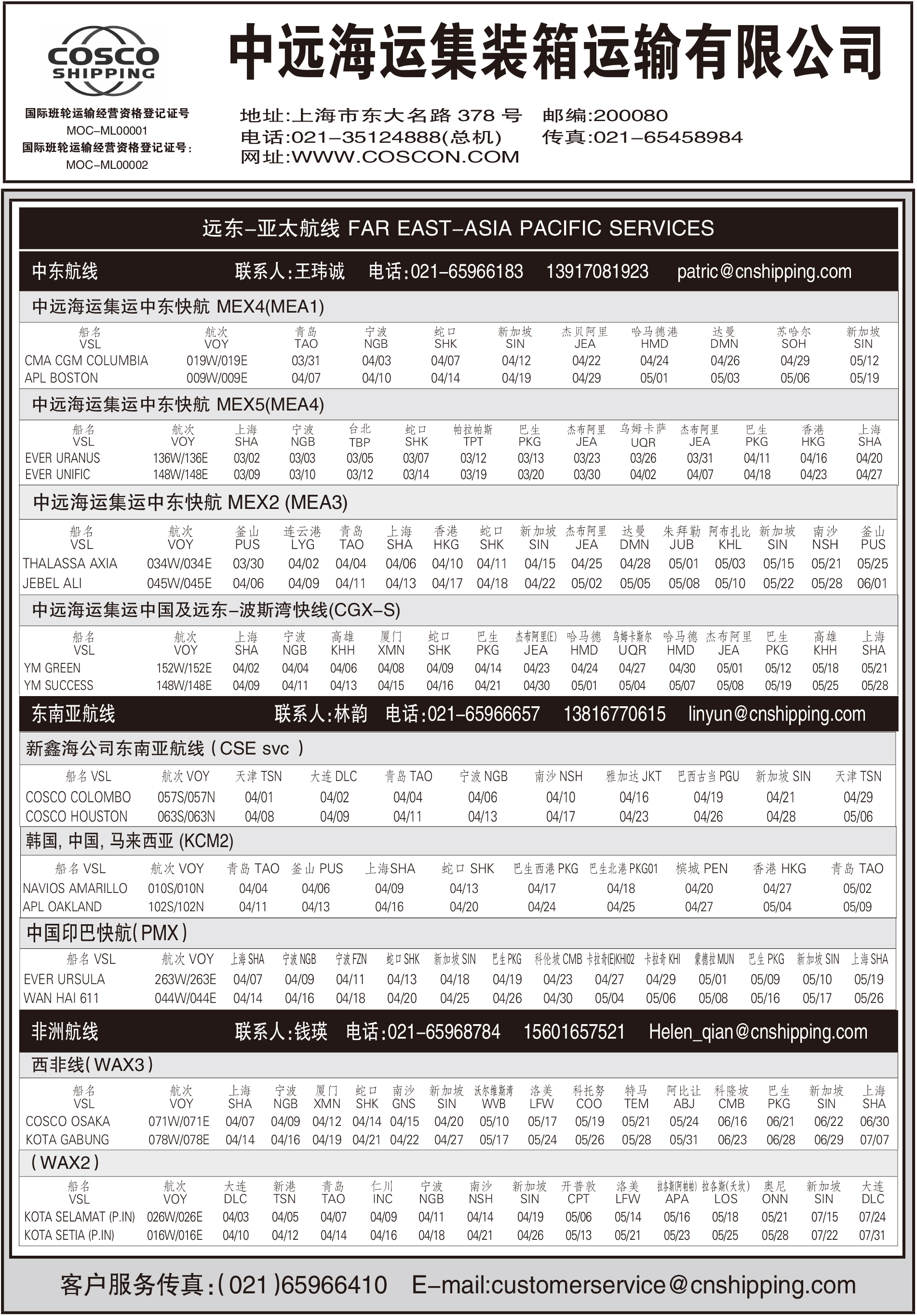 中远海运集装箱海运运价费率分析与研究