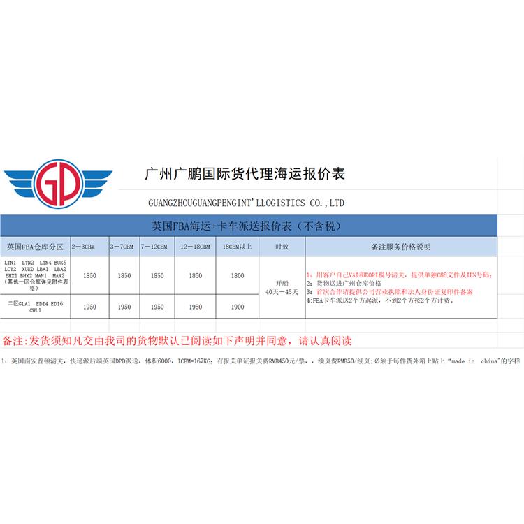 英国空运价格表与影响因素解析