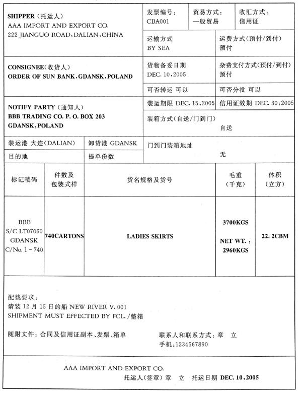 国际货运代理委托书模板及要点解析