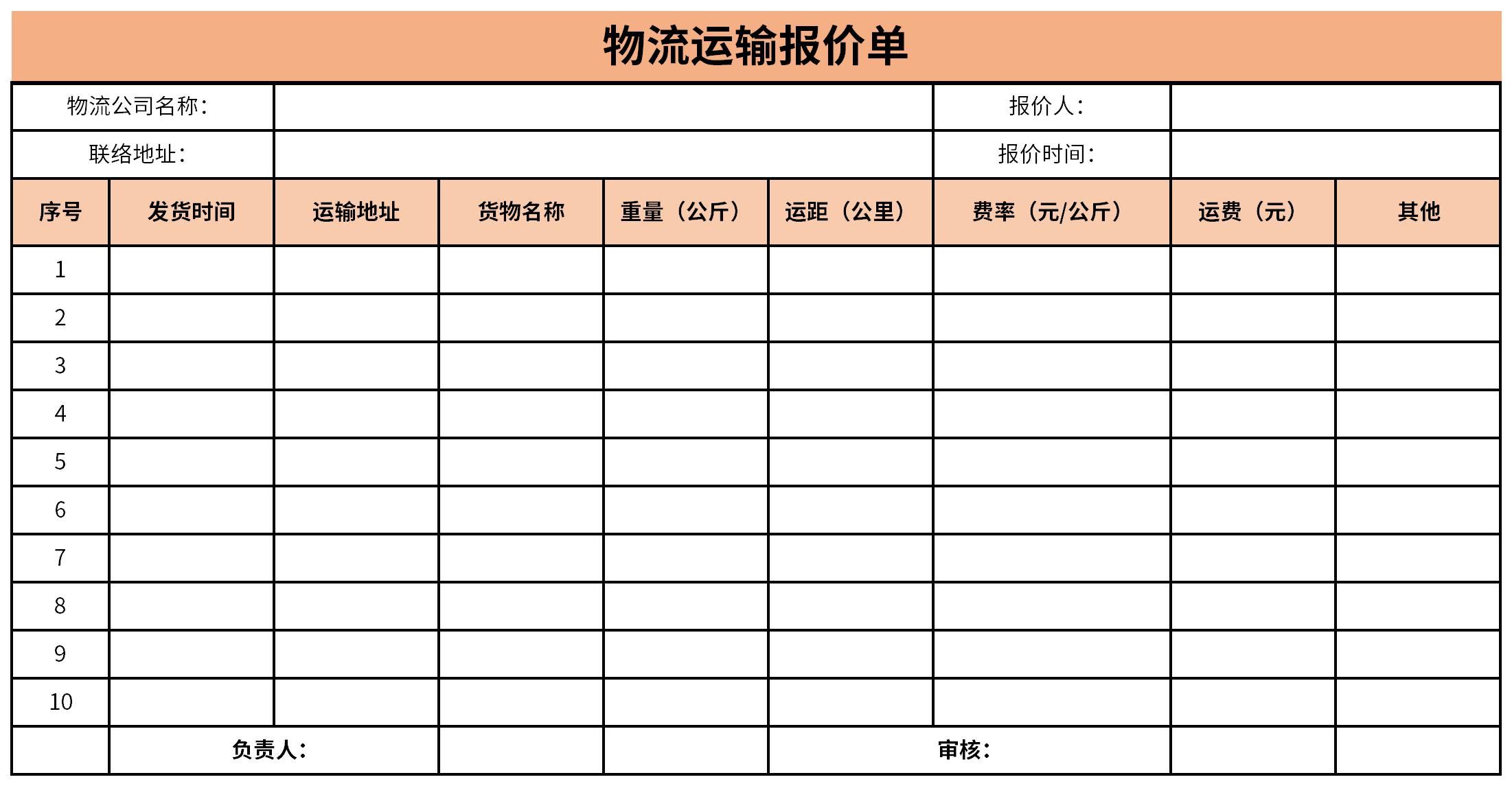 国际物流报价单模板详解与指南